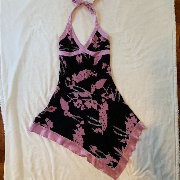 bebe Womens Asymmetrical Halter Neck Dress Black Size M - Picture 3 of 7